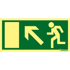 Riktningsskylt pil upp vänster 200x100 alu