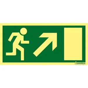 Riktningsskylt pil upp höger 200x100 alu