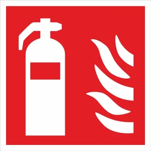 Skylt Brandsläckare dubbelsidig 200x200mm plast